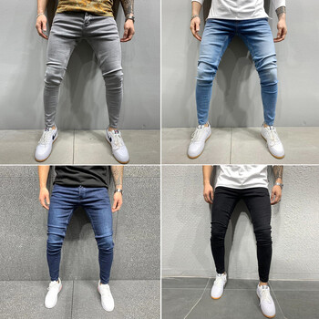 Streetwear Man Casual Skinny Stretch Jeans Mens Denim Elastic Waist Slim fit Pants Мъжка мода Street 2022 Vintage Мъжки дрехи