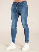 Blugi skinny cu talie elastică la modă, pentru bărbați, negri, ocazional, pantaloni de jogger, blugi pentru bărbați, pantaloni slim fit pentru bărbați.