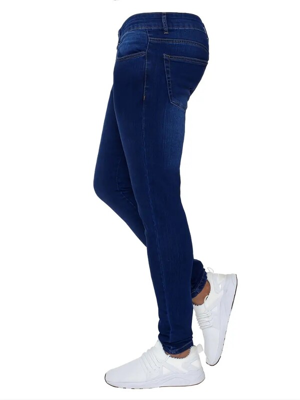 Blugi skinny cu talie elastică la modă, pentru bărbați, negri, ocazional, pantaloni de jogger, blugi pentru bărbați, pantaloni slim fit pentru bărbați.