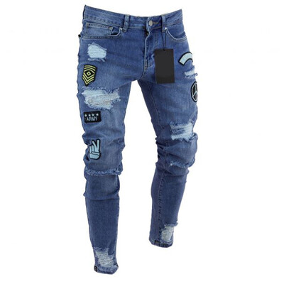 Modes Džinsi Vīriešu zīmolu vīriešu apģērbi Apģērbi Skinny Slim Jean Melns zīmulis Bikses Man Streetwear Fit Cargo Džinsi vīriešiem