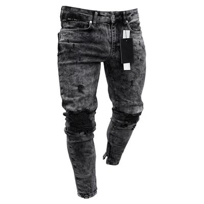 Modes Džinsi Vīriešu zīmolu vīriešu apģērbi Apģērbi Skinny Slim Jean Melns zīmulis Bikses Man Streetwear Fit Cargo Džinsi vīriešiem