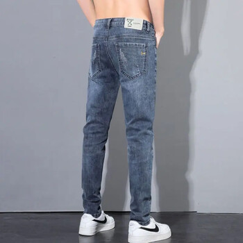 Нови 2023 Korean Street Harajuku Stretch Denim Jeans S Clothing Луксозни италиански бродерии BlueLuxury Clothing for Men Cool Pants