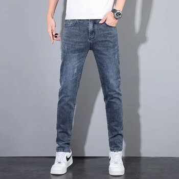 Нови 2023 Korean Street Harajuku Stretch Denim Jeans S Clothing Луксозни италиански бродерии BlueLuxury Clothing for Men Cool Pants