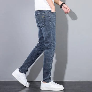 Нови 2023 Korean Street Harajuku Stretch Denim Jeans S Clothing Луксозни италиански бродерии BlueLuxury Clothing for Men Cool Pants