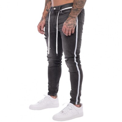 Pánske džínsy s elastickým pásom, úzke džínsy, pánske džínsy, úzke nohavice z bavlnenej zmesi, vhodné na každodenné nosenie, veľkosť 3XL