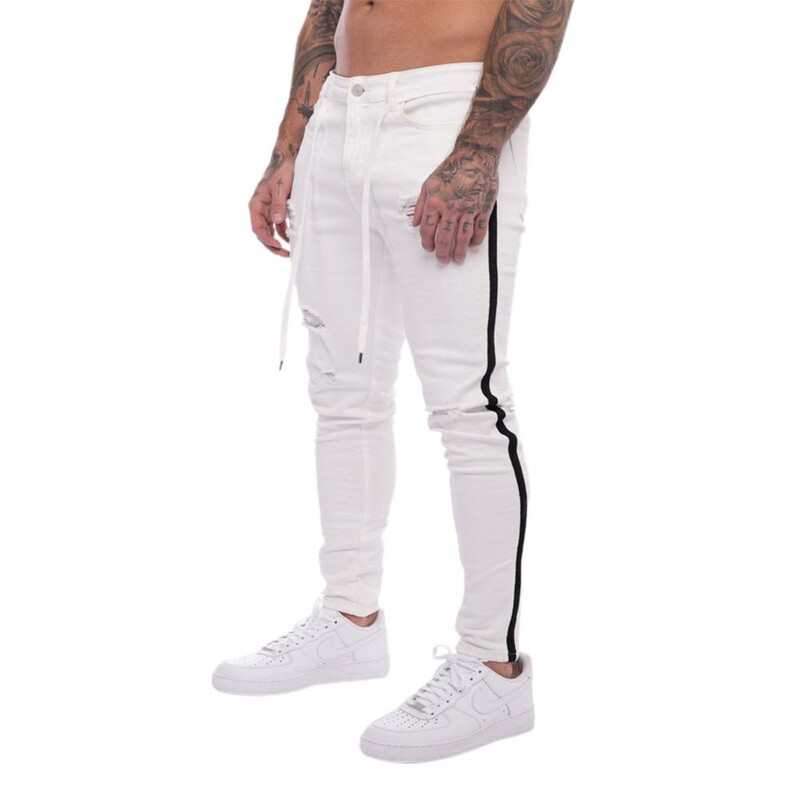 Pánske džínsy s elastickým pásom, úzke džínsy, pánske džínsy, úzke nohavice z bavlnenej zmesi, vhodné na každodenné nosenie, veľkosť 3XL