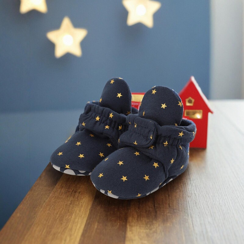 Myggpp Nove dječje čarape Cipele Star Toddler First Walker Cipelice Pamučne udobne meke protuklizne tople cipele za dojenčad, dječake i djevojčice
