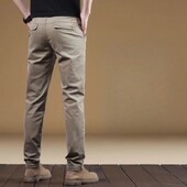 Brīvas Baggy Slim Fit Straight Pocket Business Biroja ikdienišķas bikses Vīriešu šūšana Kokvilnas bikses vīriešiem Lēti liela izmēra tendence