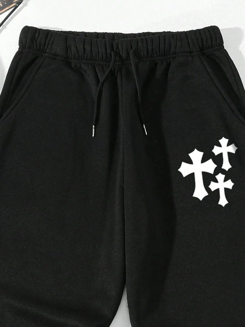 Keresztmintás alkalmi alap férfi és női nadrág bő, divatos nadrág húzózsinóros zsebbel női és férfi melegítőnadrág