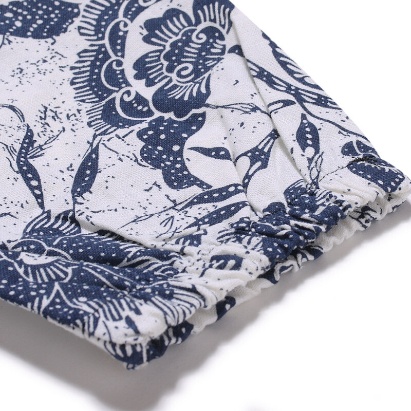 Ανδρικά Floral Print Harem Baggy Genie Boho Παντελόνι Βαμβακερό Λινό Γιόγκα Drop Crotch Joggers Φούτερ Hip Hop Streetwear Παντελόνι 5XL