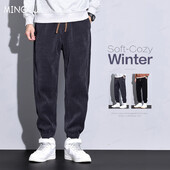 Jesen Zima Muške hlače od samta vrećaste modne klasične elastične struke debele na otvorenom Ležerne harem hlače muške velike veličine Poklon