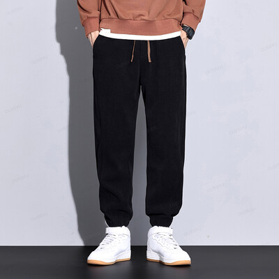 Jesen Zima Muške hlače od samta vrećaste modne klasične elastične struke debele na otvorenom Ležerne harem hlače muške velike veličine Poklon