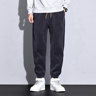 Jesen Zima Muške hlače od samta vrećaste modne klasične elastične struke debele na otvorenom Ležerne harem hlače muške velike veličine Poklon