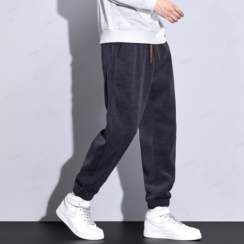 Jesen Zima Muške hlače od samta vrećaste modne klasične elastične struke debele na otvorenom Ležerne harem hlače muške velike veličine Poklon