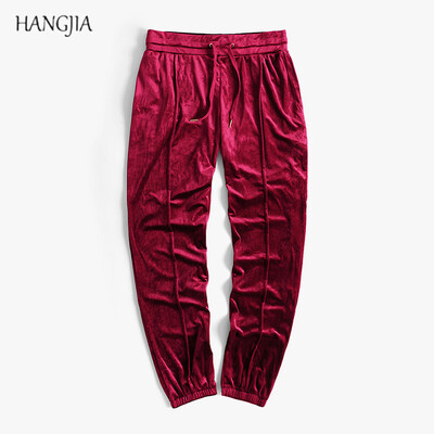 Pantaloni de jogging din catifea Kanye West Pantaloni de sport largi, roșu, negru, gri, pantaloni supradimensionați din catifea hip hop pentru bărbați, casual