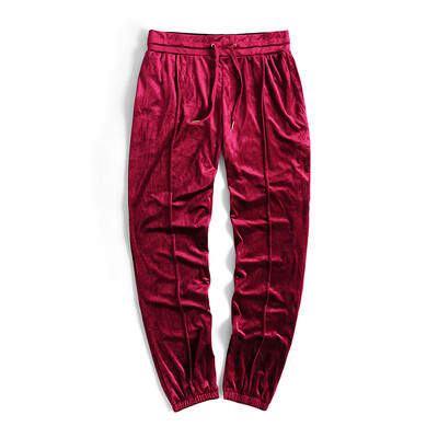 Pantaloni de jogging din catifea Kanye West Pantaloni de sport largi, roșu, negru, gri, pantaloni supradimensionați din catifea hip hop pentru bărbați, casual