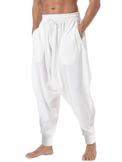 Férfi alkalmi baggy húzózsinór Genie Boho Yoga Aladdin Harem Pants