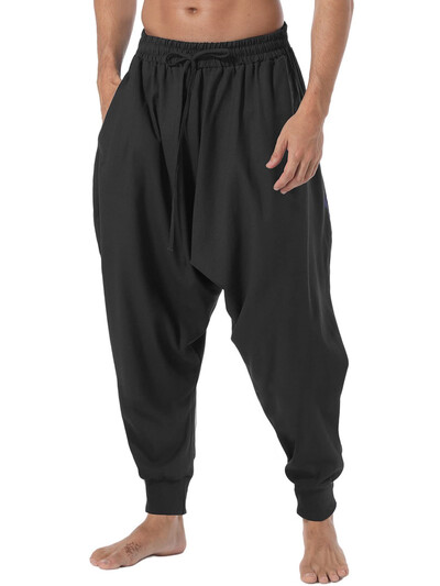 Férfi alkalmi baggy húzózsinór Genie Boho Yoga Aladdin Harem Pants