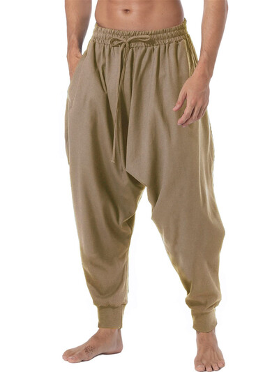 Férfi alkalmi baggy húzózsinór Genie Boho Yoga Aladdin Harem Pants