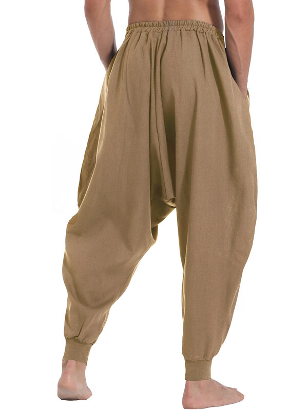 Férfi alkalmi baggy húzózsinór Genie Boho Yoga Aladdin Harem Pants