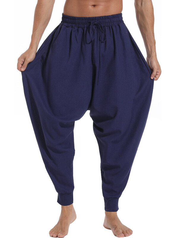 Férfi alkalmi baggy húzózsinór Genie Boho Yoga Aladdin Harem Pants