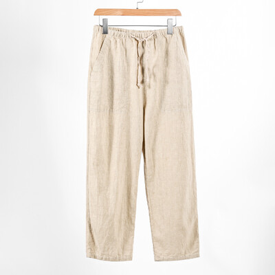 Καλοκαιρινό Λεπτό Λινό Παντελόνι Ανδρικό Φαρδύ Παντελόνι Φαρδύ Φαρδιά Ελαστική Μέση Εργασία Sport Casual Παντελόνι Μαύρο Χακί Καφέ Μέγεθος 4XL 5XL