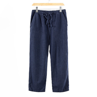 Καλοκαιρινό Λεπτό Λινό Παντελόνι Ανδρικό Φαρδύ Παντελόνι Φαρδύ Φαρδιά Ελαστική Μέση Εργασία Sport Casual Παντελόνι Μαύρο Χακί Καφέ Μέγεθος 4XL 5XL