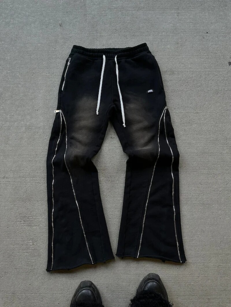 Streetwear Pantaloni largi casual Y2K Decorați cu fermoar retro Pantaloni de sport Pantaloni bărbați Femei Pantaloni de jogging Harajuku Hip Hop Letter