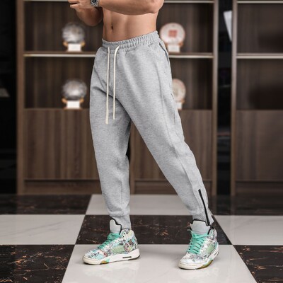 Pantaloni casual de sport pentru bărbați, din bumbac, cu fermoar, pantaloni largi, sală, fitness, antrenament, alergare, pantaloni de sport pentru bărbați, pantaloni de sport de înaltă calitate.