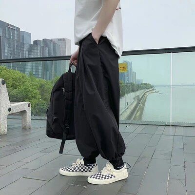 Pánske vrecovité háremové nohavice, hip hopové tepláky, voľné nohavice, Aladdin Crotch Wide Leg Punk Haajuku PYamamoto ants Pantalones Hombre