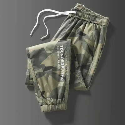 Ανδρικό παντελόνι Cargo Work Wear Camo Camouflage Ανδρικό παντελόνι Γκρι μαύρο φαρδύ Σχεδιαστή μακριά παντελόνια Street Oversize Αισθητική Νέα Σε