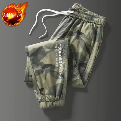 Ανδρικό παντελόνι Cargo Work Wear Camo Camouflage Ανδρικό παντελόνι Γκρι μαύρο φαρδύ Σχεδιαστή μακριά παντελόνια Street Oversize Αισθητική Νέα Σε