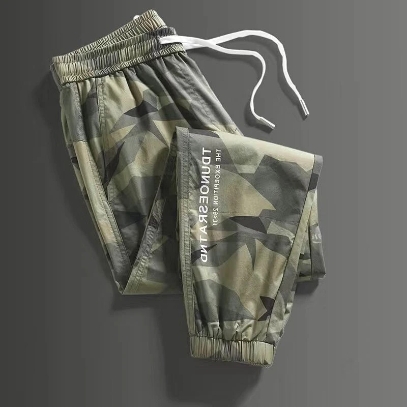 Ανδρικό παντελόνι Cargo Work Wear Camo Camouflage Ανδρικό παντελόνι Γκρι μαύρο φαρδύ Σχεδιαστή μακριά παντελόνια Street Oversize Αισθητική Νέα Σε