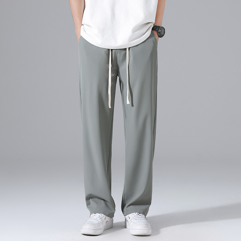 Suvised õhukesed kiiresti kuivavad meeste jääsiidist lahtised vabaaja püksid sirged, lihtsad kottis püksid meeste must roheline hall merevärvi S-4XL