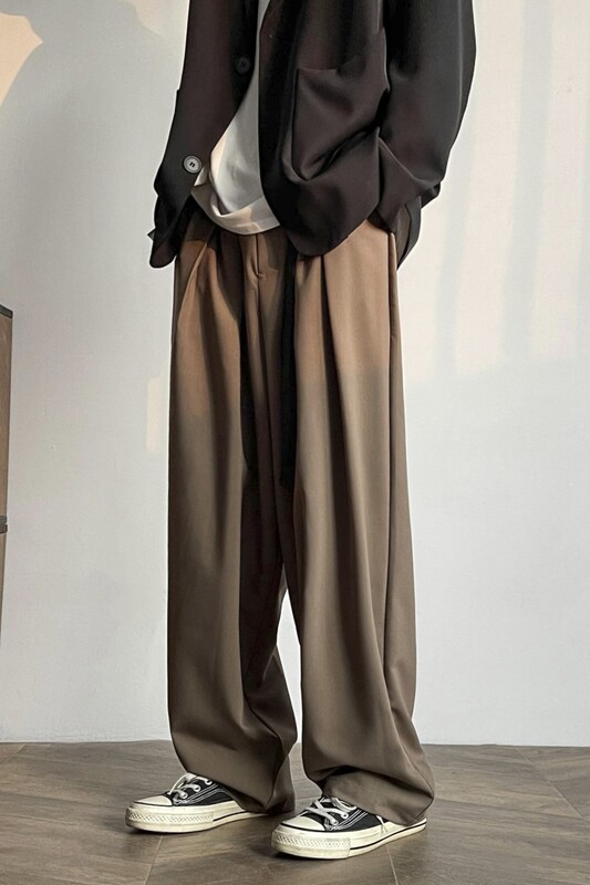 Μαύρο φαρδύ παντελόνι 2024 Ανδρικό παντελόνι φαρδύ παντελόνι μεγάλου μεγέθους Ανδρικό παντελόνι φαρδύ ανδρικό κοστούμι ανδρικό casual φαρδύ παντελόνι συν μέγεθος A112