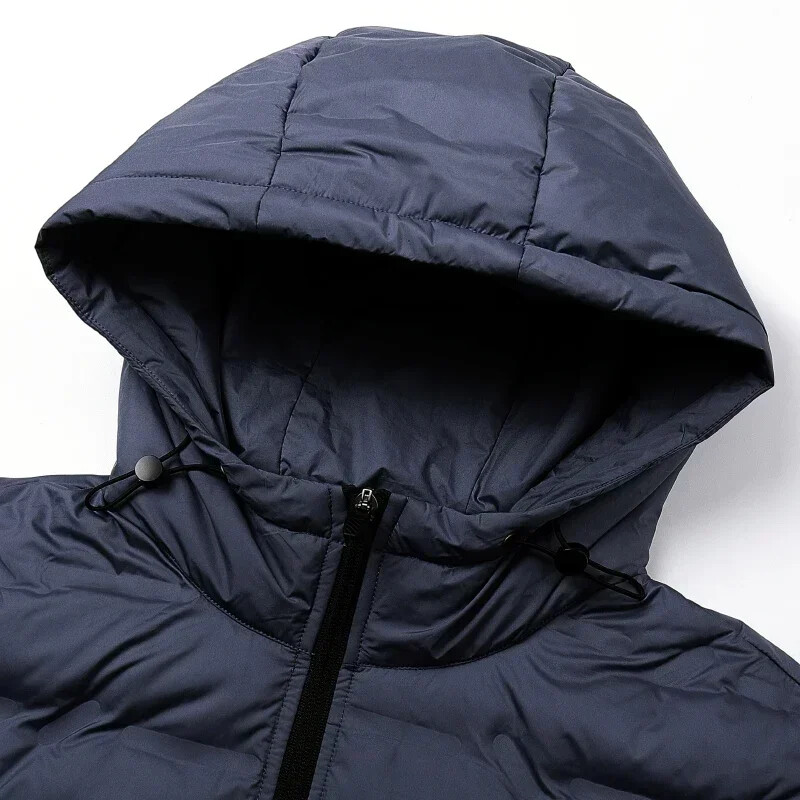 Vīriešu ar kapuci, kokvilnas polsterēta, polsterēta brīvā laika jaka moderna, jaunatnes īsā jaka Viegla, gluda trīsdimensiju piegriezums