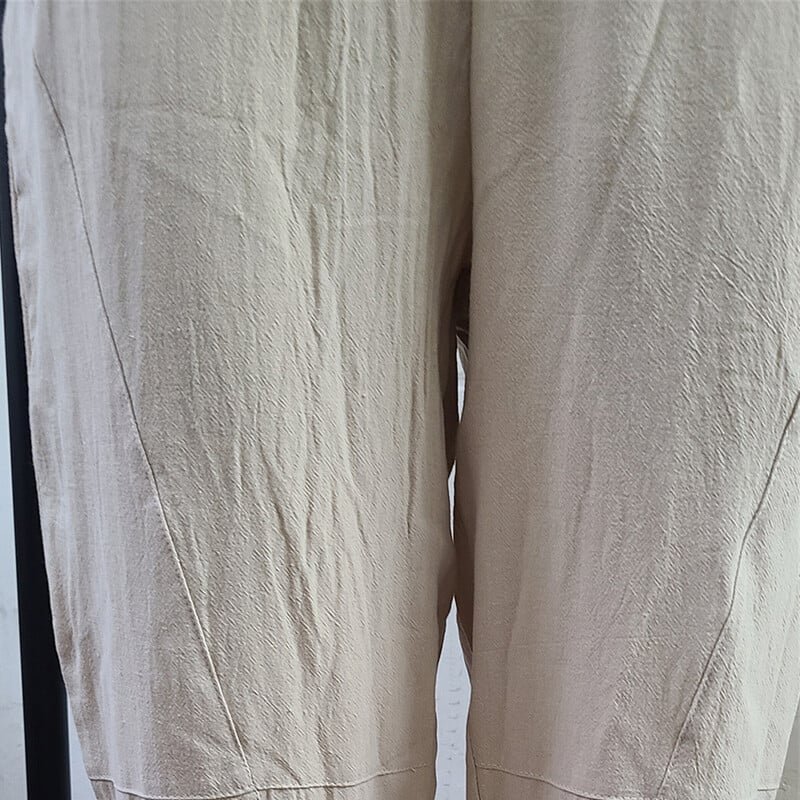Pantaloni harem din bumbac, in, pentru bărbați, cu talie elastică solidă, pantaloni de jogging, pantaloni largi, cu crotch, pantaloni casual bărbați, 2023