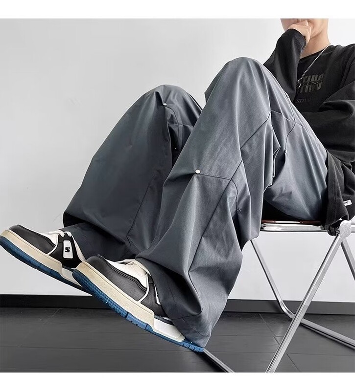 Američke muške ljetne padobranske široke kargo hlače Straight Track Trenirke Korejska modna odjeća 2024. Ulična odjeća y2k hlače