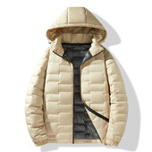 Jachetă de puf cu glugă pentru bărbați, 2024, largi, ușoară, grafen, model de modă pentru cuplu, glugă detașabilă pentru îmbrăcăminte exterioară