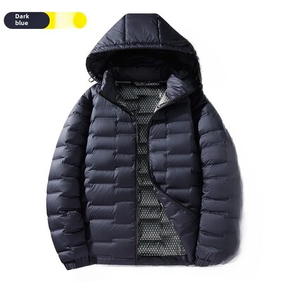 Jachetă de puf cu glugă pentru bărbați, 2024, largi, ușoară, grafen, model de modă pentru cuplu, glugă detașabilă pentru îmbrăcăminte exterioară