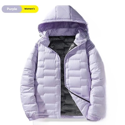 Jachetă de puf cu glugă pentru bărbați, 2024, largi, ușoară, grafen, model de modă pentru cuplu, glugă detașabilă pentru îmbrăcăminte exterioară