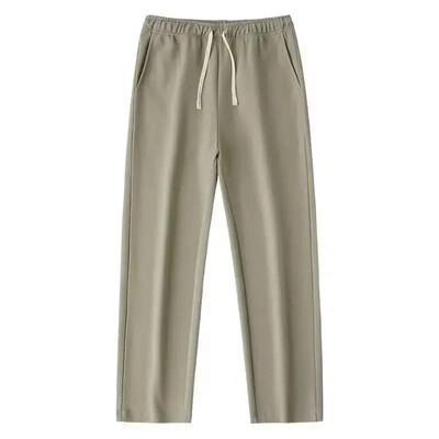 Široke ravne ležerne hlače s elastičnim strukom Jednobojne drapirane sportske trenirke za muškarce/žene široke hlače Vintage