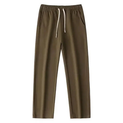 Široke ravne ležerne hlače s elastičnim strukom Jednobojne drapirane sportske trenirke za muškarce/žene široke hlače Vintage