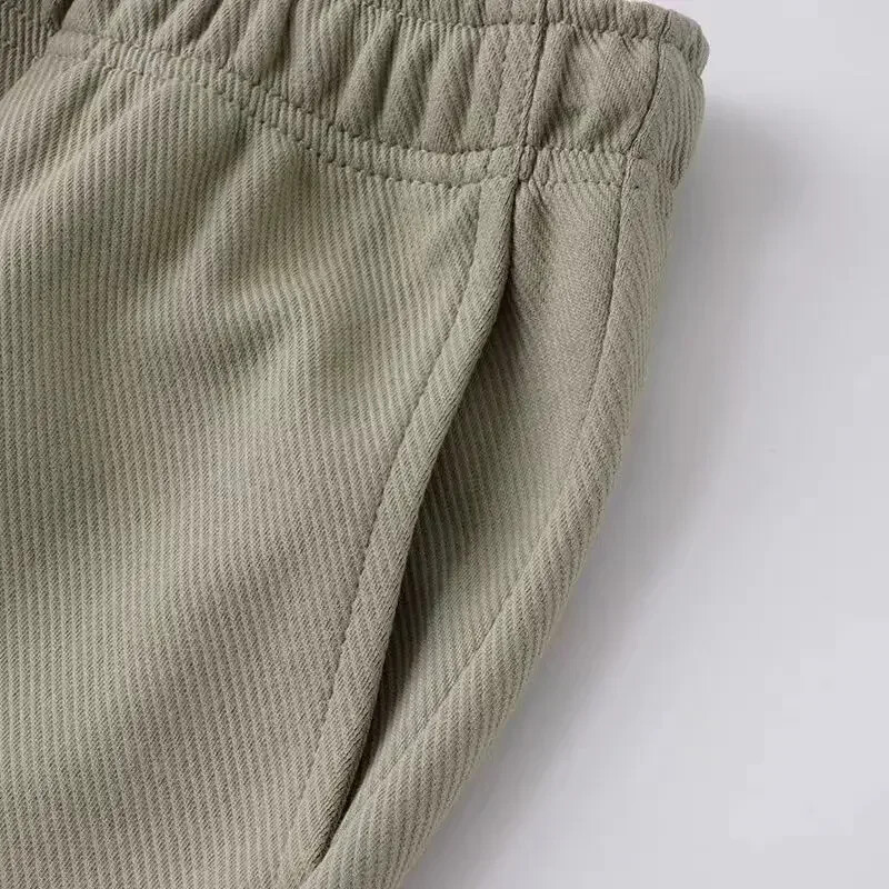 Široke ravne ležerne hlače s elastičnim strukom Jednobojne drapirane sportske trenirke za muškarce/žene široke hlače Vintage