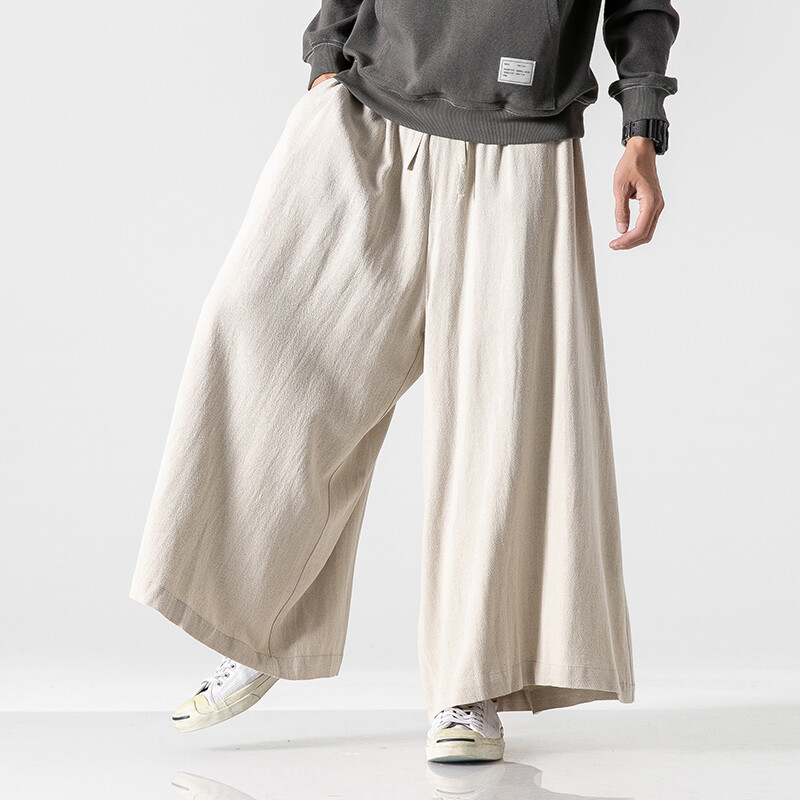 Pantaloni largi pentru bărbați Pantaloni largi de jogging vintage Pantaloni harem pentru bărbați din bumbac Pantaloni largi tradiționali cu picioare largi Femeie Nouă îmbrăcăminte stradală