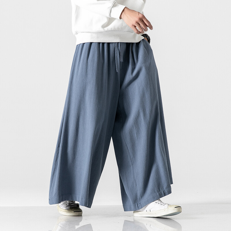 Pantaloni largi pentru bărbați Pantaloni largi de jogging vintage Pantaloni harem pentru bărbați din bumbac Pantaloni largi tradiționali cu picioare largi Femeie Nouă îmbrăcăminte stradală