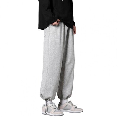 Modne trenirke u korejskom stilu Novo ljeto Proljeće Svijetlo sive vrećaste hlače širokih nogavica Ravne nogavice Ležerne hlače na nogavice na vezanje Muške
