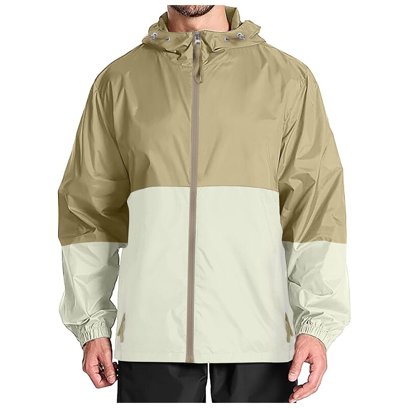 Férfi könnyű széldzseki dzsekik kültéri kapucnis zsebes laza szabású, alkalmi hosszú ujjú férfi kapucnis pulóver kültéri vízálló szélvédő