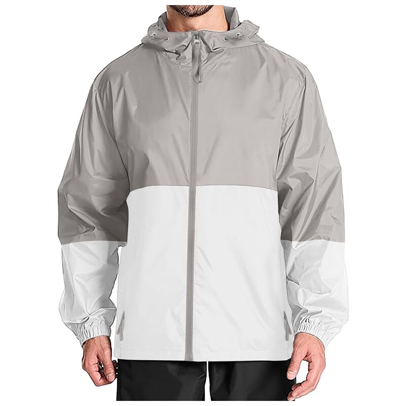 Férfi könnyű széldzseki dzsekik kültéri kapucnis zsebes laza szabású, alkalmi hosszú ujjú férfi kapucnis pulóver kültéri vízálló szélvédő