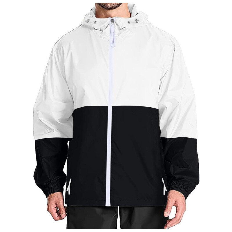 Férfi könnyű széldzseki dzsekik kültéri kapucnis zsebes laza szabású, alkalmi hosszú ujjú férfi kapucnis pulóver kültéri vízálló szélvédő